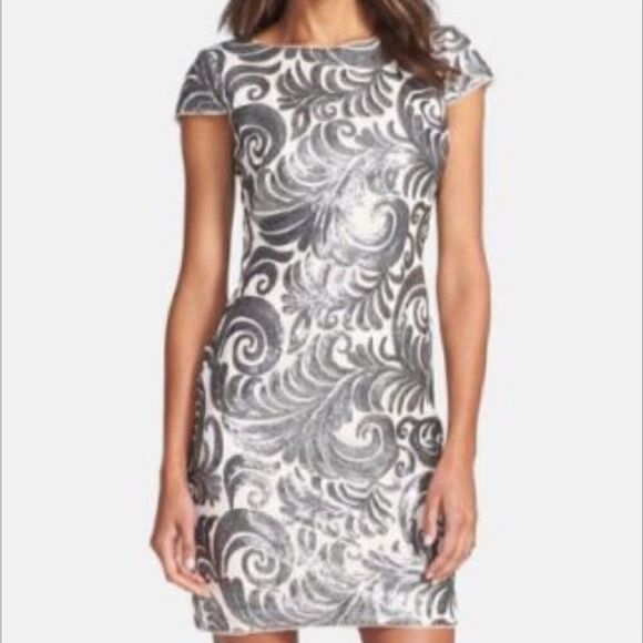 Adrianna Papell Cap Sleeve Sequin Sheath size 10 NWT $265 - Picture 3 of 8